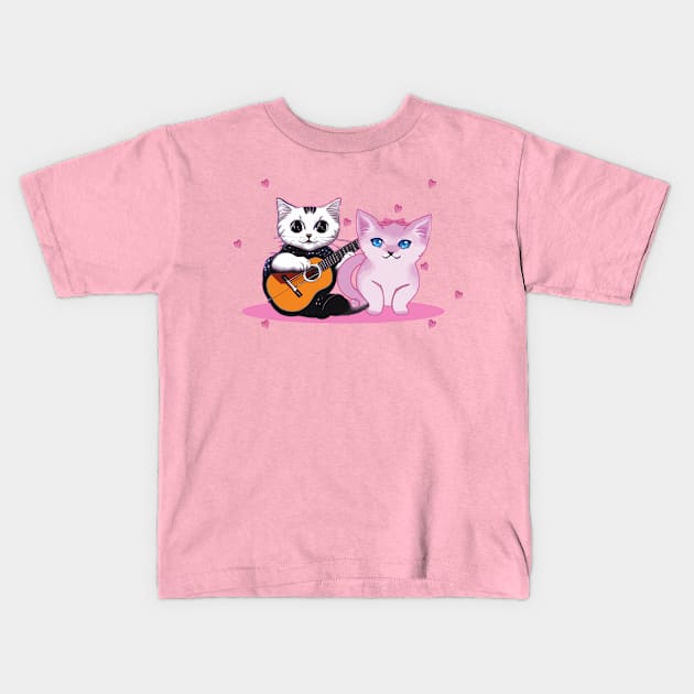 Adorable cute kawaii kitten Couple Kids T-Shirt by Kishu